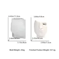 DIY silicone face planter mold showing mold versus finished plaster bust container - FM1475-Half Face Storage Cup Silicone Mold