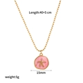 Detailansicht der Seestern-Halskette mit 15mm rosa Emaille-Anhänger und 45cm Kettenmaßen - Runder Seestern-Stil (TN3485-PK)