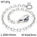 Silver punk style stainless steel wallet chain with lobster clasp for streetwear, 40cm long - Style D Skull Buckle (40cm)