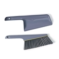 Dark blue hand brush and dustpan set with soft bristles for home sofa cleaning - Set (Brush + Dustpan) / Premium Grey