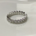 Silver 925 sterling silver eternity ring with claw-set round clear cubic zirconia stones - S925 Silver Zirconia Eternity Style(JZ0601)