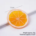 Realistic yellow PVC lemon slice model, 7.5cm diameter for photography and decor - 7.5cm Large Orange Lemon Slice - No Buckle