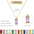 Dettaglio della collana placcata oro 14K con pietra viola e 12 opzioni di colore - Ametista Febbraio