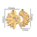 Pendentifs soleil et lune plaqués or 18k avec strass et détails de dimensions - Or-G20 Bling Soleil Lune
