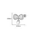 Silver bow and heart stud earring with clear zircon inlay and metal shine detail - Bow with Heart Style(8#) / Silver