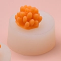 Translucent cactus silicone mold for DIY crafts with a finished orange candle result - Spherical Succulent Shape(2)