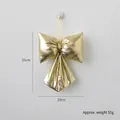 Golden Christmas bow hanging ornament with metallic texture 25cm height for tree decor - 20cm / Metallic Champagne