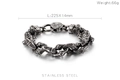 Bracelet rétro en acier inoxydable pour hommes avec maillons géométriques en X - Style à Fermoir Disque Géométrique (KB122133-BDJX)