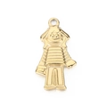 Colgante punk hip hop de acero inoxidable dorado con forma de chico rockero y sombrero - Dorado (KLJ2423-Z)