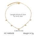 Detail showing 41cm+5.5cm length and 0.48cm zircon pendant size for this gold tassel necklace - Gold Zirconia Necklace (HC-N40658)