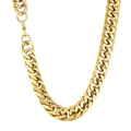 Collana da uomo con catena barbazzale dorata, chiusura a moschettone e lucentezza metallica - Collana a Catena (KN21005-K)