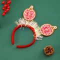 Festive Christmas headband with red sequin gingerbread balls and snowflake patterns - Christmas Ball