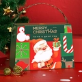Scatola regalo Babbo Natale con manico per caramelle e mele in rosso e verde - Babbo Natale con regali
