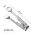 304 stainless steel mini sugar tongs with embossed rose pattern and mirror finish - Rose Pattern Style / Silver