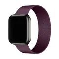 Purple Milanese loop strap with dark grey metal case compatible with Apple Watch - 50 Blackcurrants / 38/40/41/42mm
