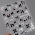 Pink and black 3D bow nail art stickers with butterfly and star motifs TS-3489 - TS-3489 Pink Cute Bow