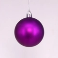 Glossy purple plastic Christmas ball ornament with silver string for tree decoration - 2cm / Purple Matte (No Cap/String)
