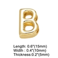 Detailed view of golden letter B pendant with high-polish finish and 3D metal texture - Letter B