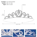 Cerchietto corona con strass argentato per bambina con design a cuore e misure 12cm - Stile Arco a Cuore Elegante (TS-J3277S)