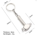 Mini silver alloy hammer keychain tool pendant with measurements 109mm length and 27g weight - Thor Mjolnir Style Hammer