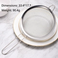 Passoire fine 18# en acier inoxydable avec long manche et crochet sur assiette - Passoire Économique 18cm