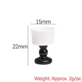 Mini tazza in resina bianca e nera in miniatura da 15mm x 22mm per decorazioni fai-da-te - Coppa Bianca a Colonna Nera