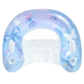 Blue butterfly pattern inflatable pool float chair with white handles for summer water fun - U-Shaped Water Lounger / Sparkle Blue Bow Butterfly U-Shaped Float