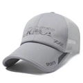 Gorra deportiva de malla gris con bordado GRACY y panel de malla transpirable de verano - Ajustable / Gris