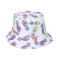 Chapeau bob blanc réversible avec imprimé ananas coloré pour protection solaire d'été - Fond Blanc Motif Ananas Coloré