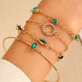 Gold - Green Gem Layered Style