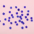 Blue flower-shaped glass beads with evil eye pattern for DIY jewelry making - Sapphire Blue