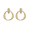 Retro geometrische gouden druppeloorbellen met 18K gouden plating voor een minimalistische stijl - Ring Druppel Stijl (CE00206YS)