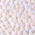 Iridescent white and pink shell-shaped loose beads for DIY jewelry making - 100Pcs Per Pack / White