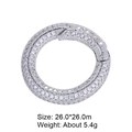 Silver round zircon clasp 26mm for DIY jewelry with 5.4g weight specification - Style 57: Copper Micro-set Zircon Connecting Clasp