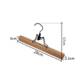 Rockbügel aus Massivholz in Natur mit schwarzem Metallhaken und rutschfestem Clip - 28cm Naturholzfarbe Rockbügel mit schwarzem Haken / Naturholzfarbe