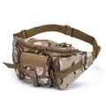 Tactical camouflage waist bag with multiple compartments and adjustable nylon strap - One Size / CP Camouflage