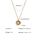 Collier en acier doré torsadé avec perle centrale et plaquage or 18K PVD élégant - Style Perle en Spirale (SN030079)