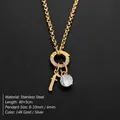 14K gold plated stainless steel necklace with lowercase letter f and clear crystal - Letter F