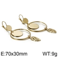 Pendientes geométricos de acero de titanio dorado con colgantes de círculos - Dorado