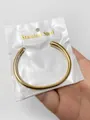 Minimalist open C-shaped gold stainless steel bracelet with a hammered texture finish - Adjustable Open Style / Gold