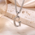 Silver letter G pendant necklace with brushed texture on a sleek link chain - Steel Letter G (Pendant Only)