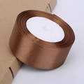 Brown satin ribbon roll for gift wrapping and DIY crafts with premium glossy texture - Dark Brown (31#)