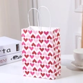 Pink and red heart pattern paper gift bag with white rope handles for Valentine's Day - NF-Y172/Full Heart Print