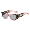 Occhiali da sole cat eye con montatura leopardata rosa e lenti grigie sfumate - Montatura Leopardo Rosa Lenti Grigio