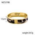 Brazalete abierto dorado con estampado de leopardo y diámetro interior de 6,0 cm - Brazalete Abierto de Leopardo (WZ1219B)