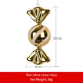 Golden candy ornament with white glitter spiral for 18cm Christmas tree decoration - 18CM Gold & White Ball Candy Ornament