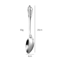 Silver 304 stainless steel dinner spoon with vintage royal design and 20cm length - Silver Pointed Dinner Spoon