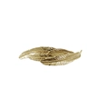Elegante gouden veer haarklem met overlappende metalen bladeren en glanzende afwerking - Gouden Bladeren