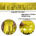 Golden fringe curtain garland for party decoration with adhesive tape backing, 3m length - Extended Version / Shiny Gold