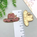 Cowboy hat pendant made of alloy with red-brown drip oil finish and gold star detail - 1Pc Spotted Cowboy Hat (Brown)